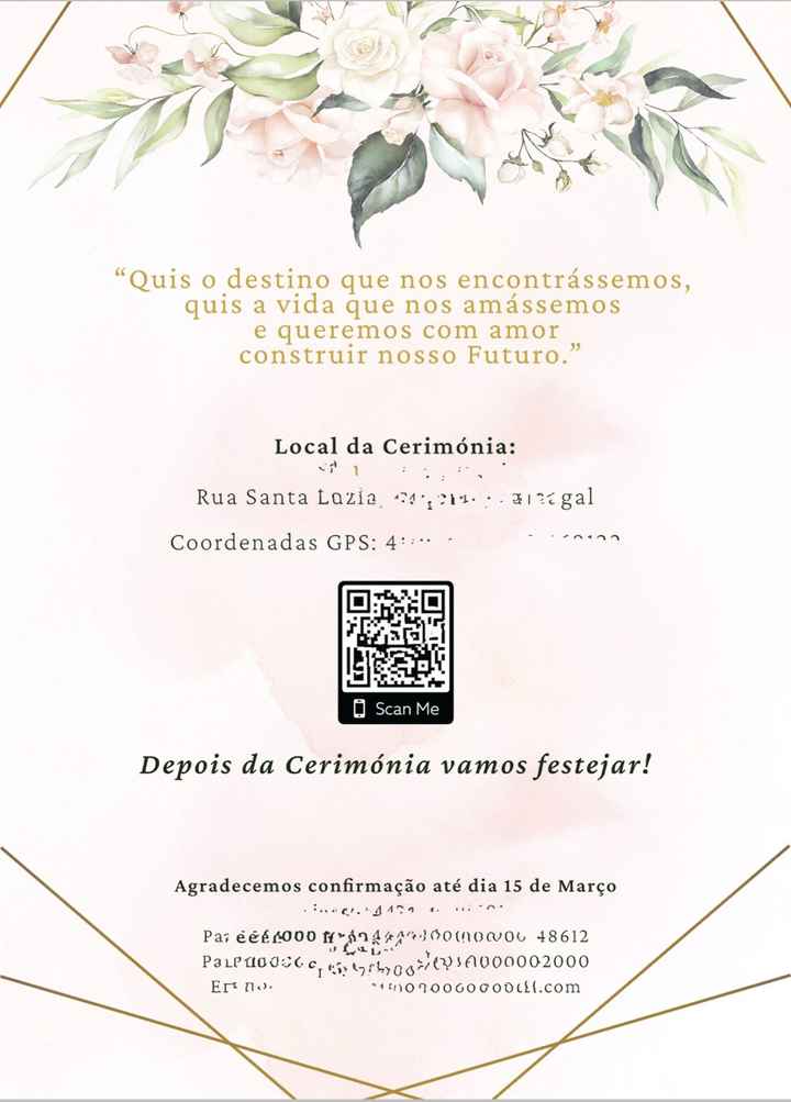 Convites - check 🙏 - 2