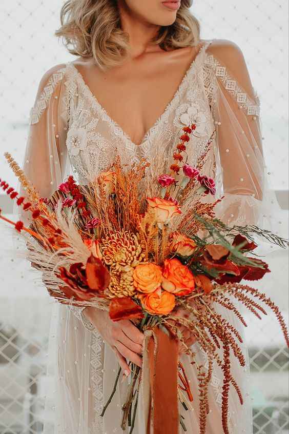🧡🌈 - Bouquet flores secas laranja - 5