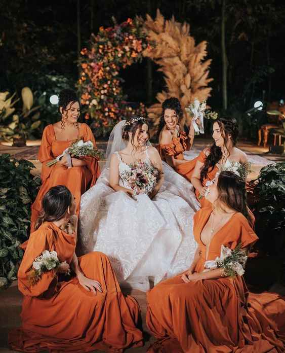 🧡🌈 - Damas de Honor laranja - 2