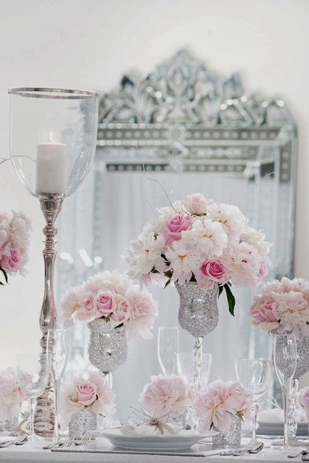 Inspirações em branco e rosa