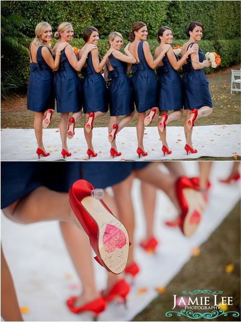Inspirações em azul marinho e vermelho