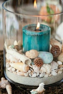 Inspirações com conchas e estrelas do mar