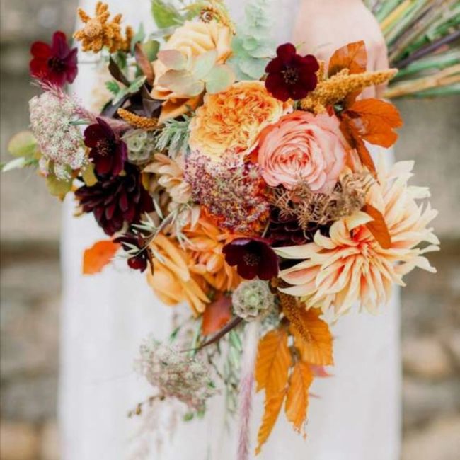 Arco íris  🌈invade a comunidade! Bouquet flores secas laranja 3