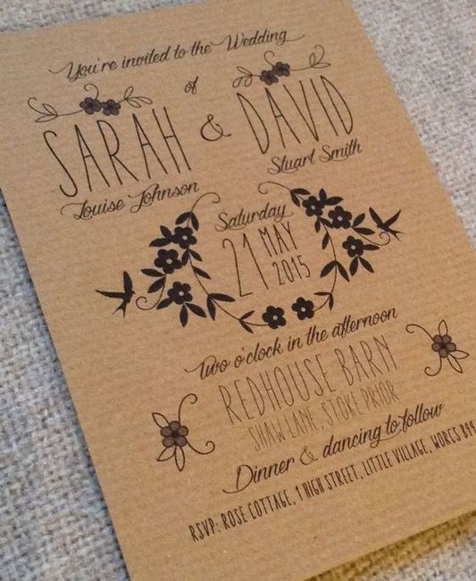 Convite em papel kraft