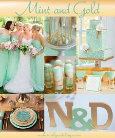 menta e dourado