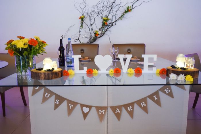 Decoração mesa dos noivos