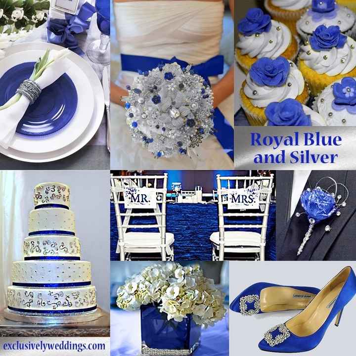Royal blue and Silver