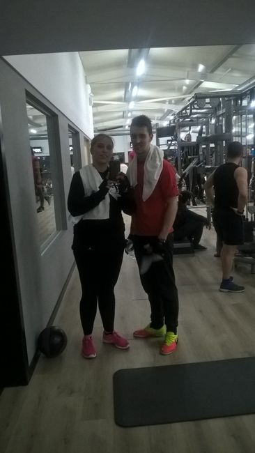 Eu e o noivinho depois do treino