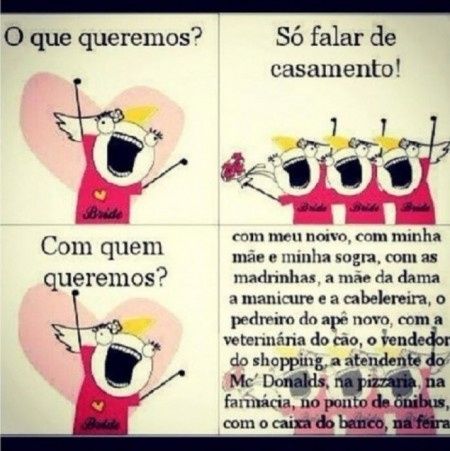 Status noiva EU!! 