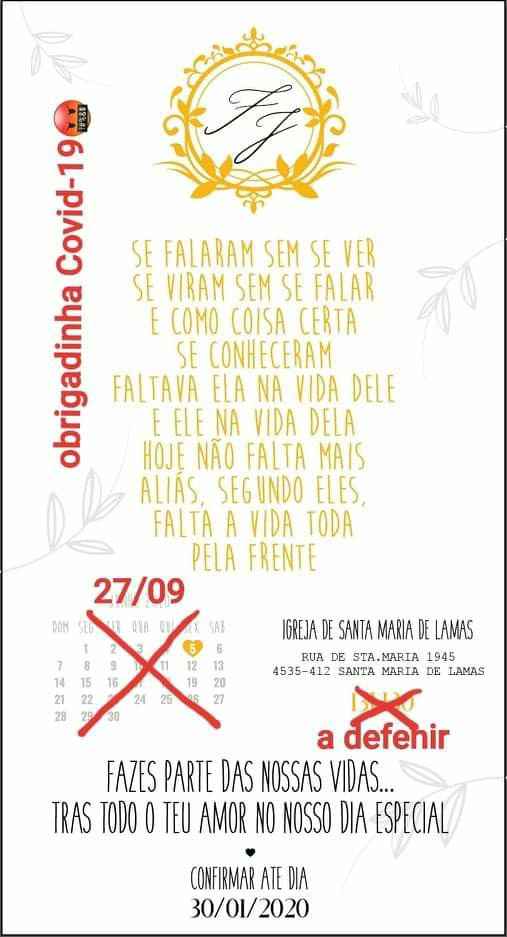 Adiou o casamento e os Convites enviado ? - 1