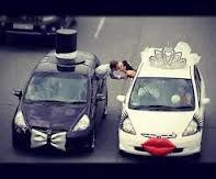 Decoração do carro dos noivos - 2