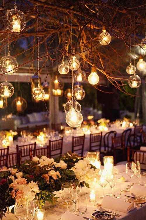 mesas casamento noite