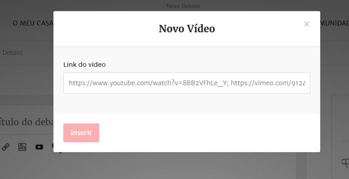 inserir video
