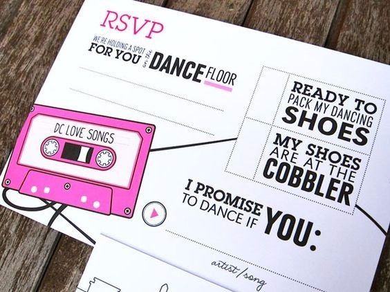 5.- Ticket's para os convidados "choose a song"