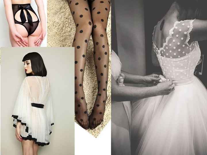 vestido com bolinhas!!!! Meias com bolinhas sem liga! Lingerie muiiiiitttooo sofisticada e com ar re