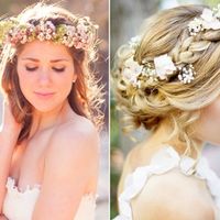 penteado com flores
