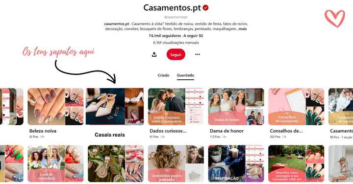 Queres os teus sapatos de noiva no nosso Pinterest? Entra aqui! 👠❤️ - 2