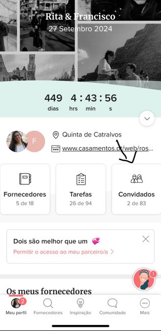 Preciso saber onde eu clico para criar minha lista de convidados no site de casamentos.pt para que e
