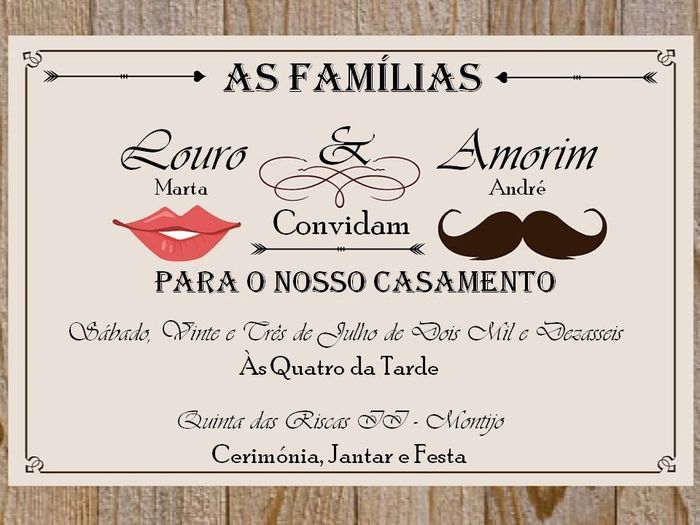 O convite propriamente dito