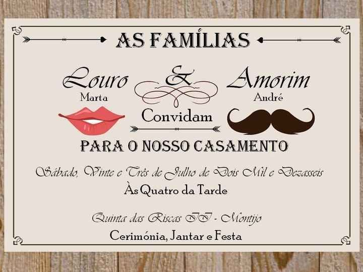 O convite propriamente dito