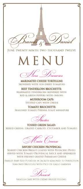 Menu Paris