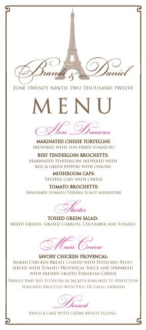 Menu Paris