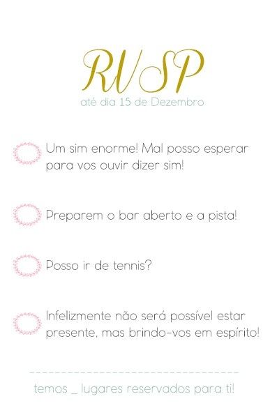 Cartão RSVP