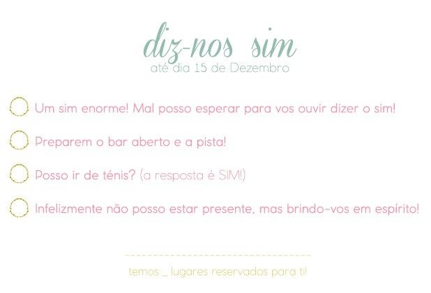 Cartão RSVP