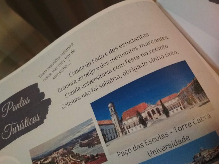 Rima feita para Coimbra (cidade onde nos conhecemos e vivemos momentos de estudantes)
