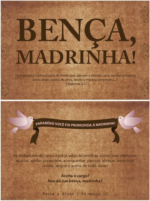 Fase conclusão dos convites dos padrinhos e madrinhas - 2