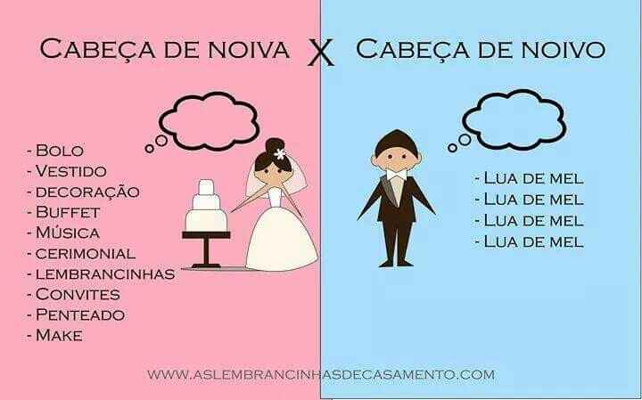 Cabeça da noiva vs cabeça do noivo - 1