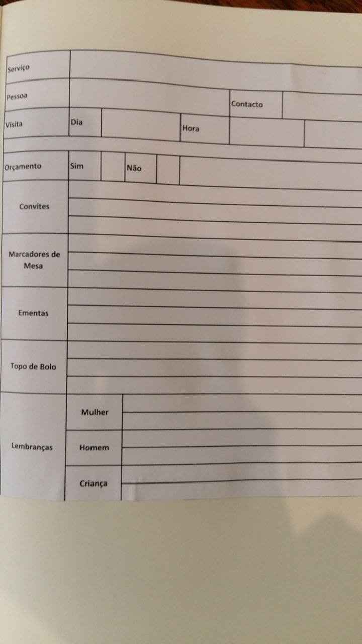 agenda de casamento