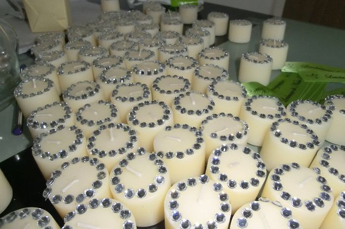 velas com brilhantes