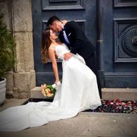 No final da cerimónia, na Igreja da Lapa. 