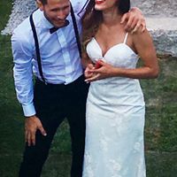 O meu vestido e o fato do meu Noivo.