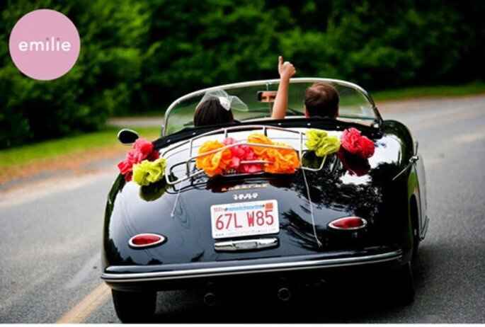 Decoração do carro dos noivos - 3