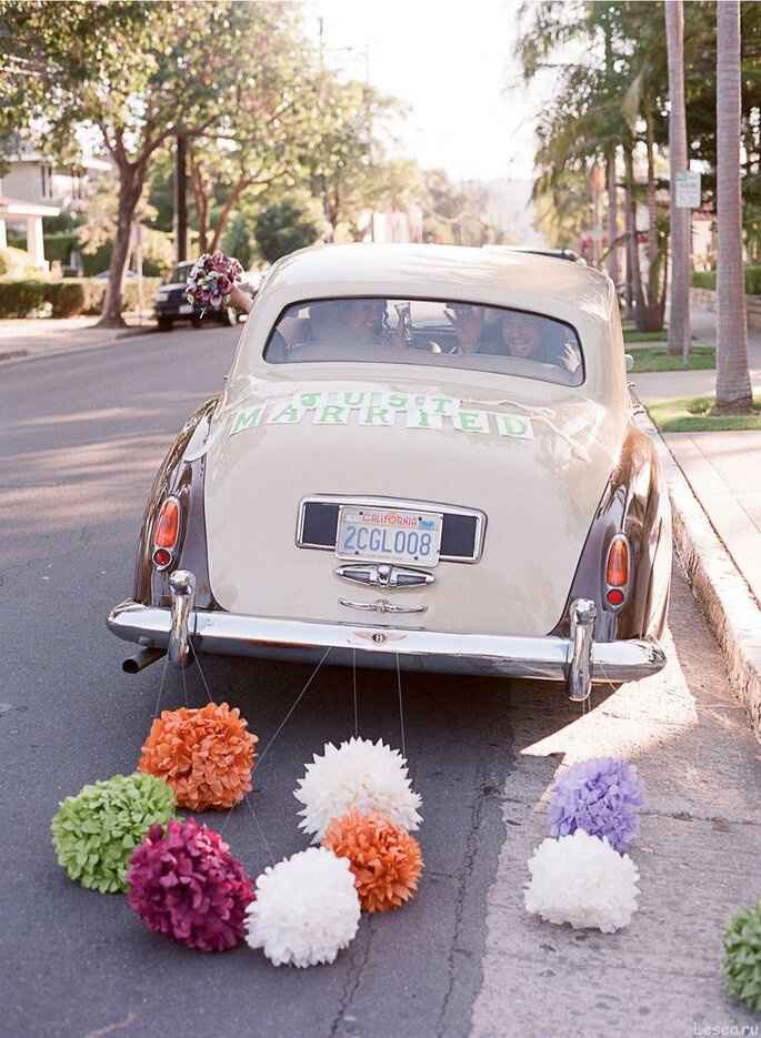 Decoração do carro dos noivos - 4