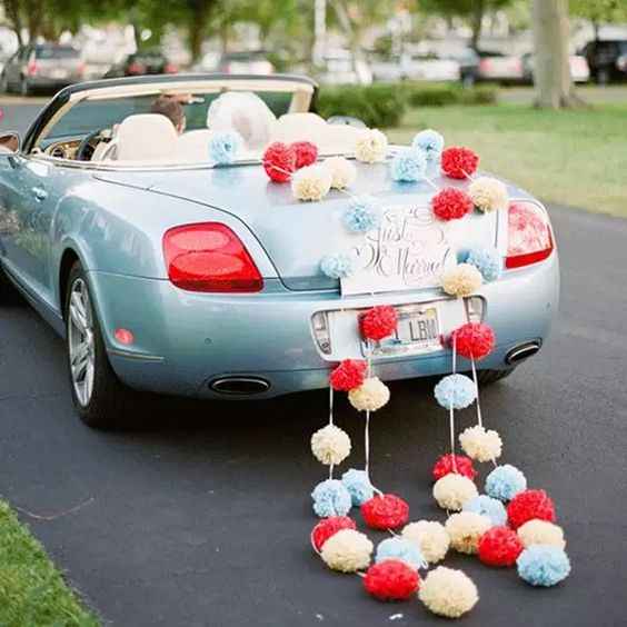 Decoração do carro dos noivos - 14