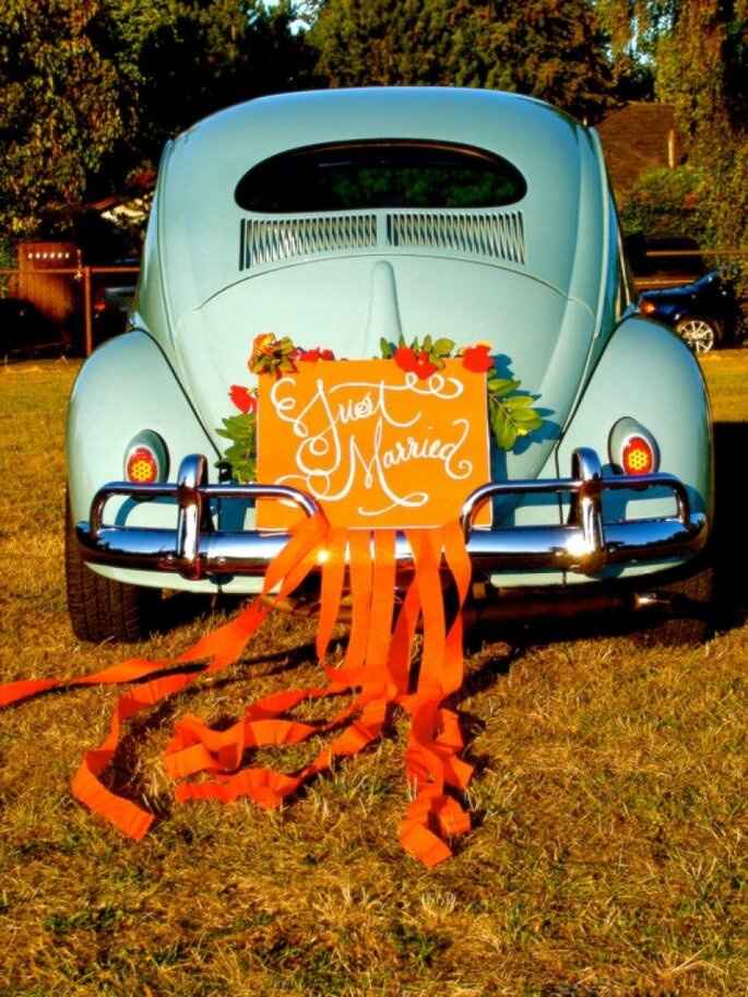 Decoração do carro dos noivos - 16