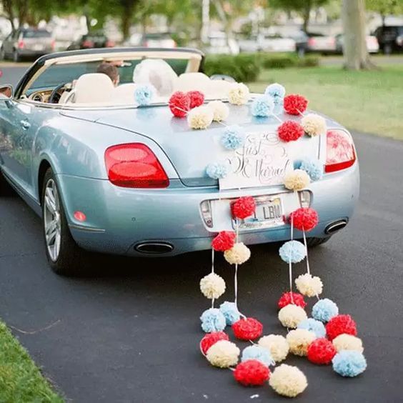 Decoração do carro dos noivos 4