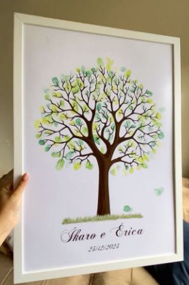 Lembrança dos convidados para os noivos! Fingerprint Tree Wedding 2