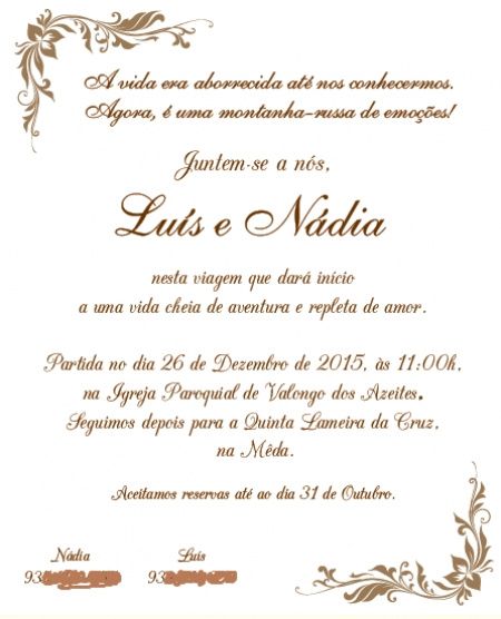 Texto Convites