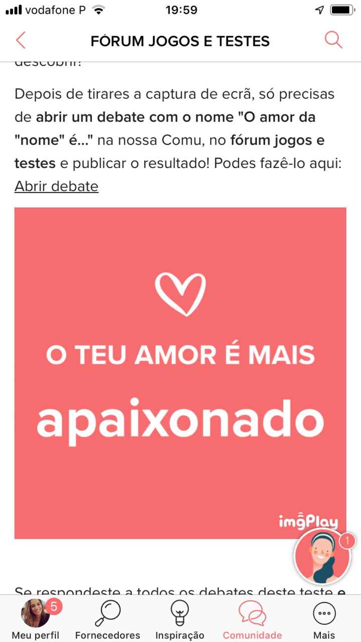 o meu amor é - 1