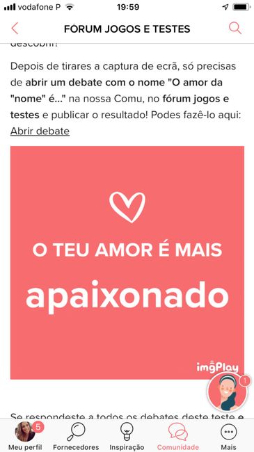 o meu amor é 1