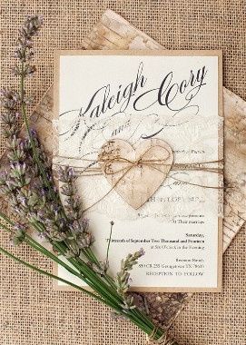 Rustic Lace Eco Wedding Invitation