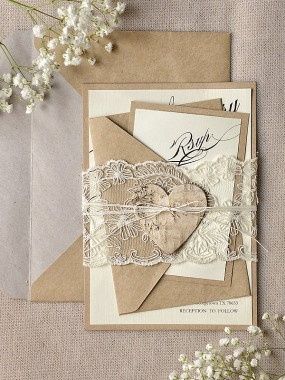 Rustic Lace Wedding Invitation