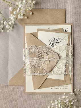 Rustic Lace Wedding Invitation