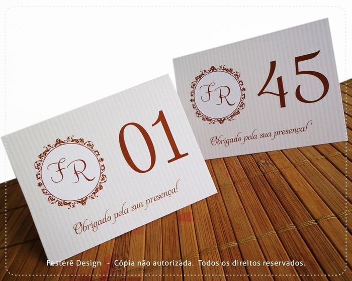 Numeração das mesas 3