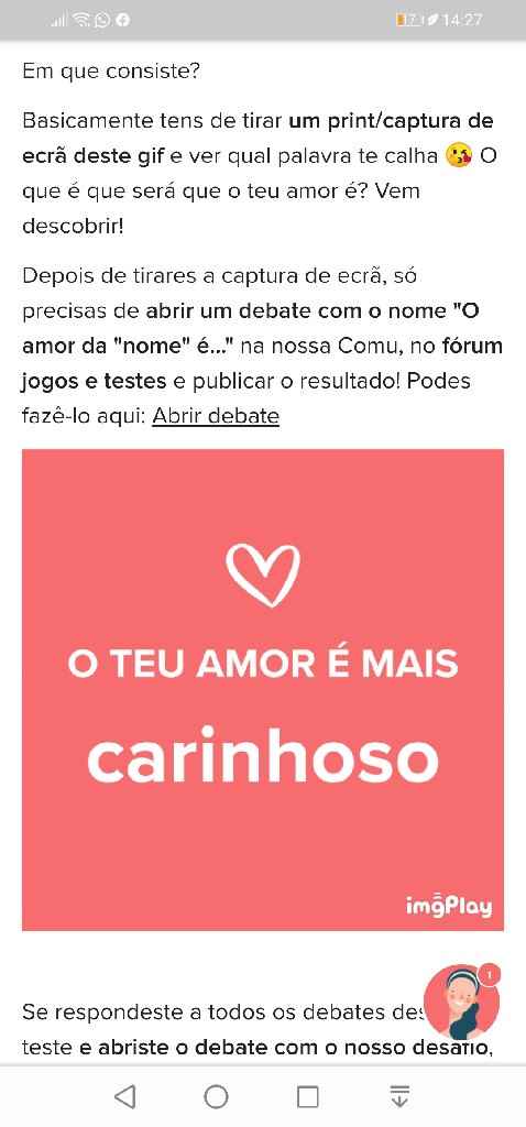 o amor da Carla é... - 1