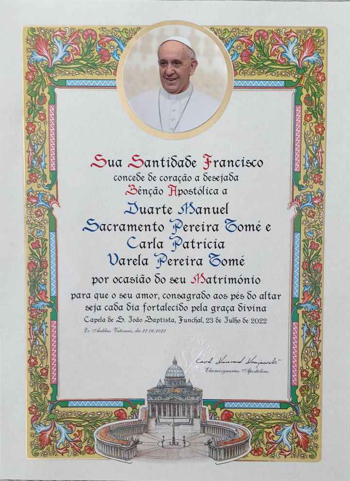 Benção Papal & “certificado” do Casamento Civil – Check! - 1